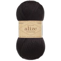 Пряжа "Wooltime №60" (100 г; 200 м; чёрный)