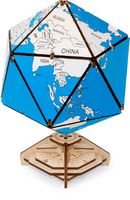 Сборная деревянная модель "Глобус Икосаэдр с секретом" (голубой)