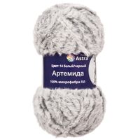 Пряжа "Артемида №14" (100 г; 60 м; бело-черный)