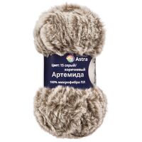 Пряжа "Артемида №15" (100 г; 60 м; серый/коричневый)