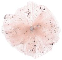 Заколка для волос "Бант с блёстками" (шампань)