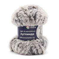 Пряжа "Артемида №28" (100 г; 60 м; черно-белый)
