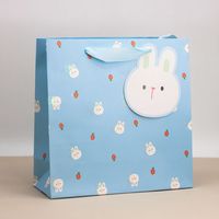 Пакет бумажный подарочный "Much hare" blue (27х27х11 см)