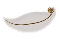 Блюдо деревянное "Лист" (270х105х15 мм; белое)