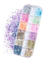 Блёстки для ногтей "Звёздная ночь" (12 ячеек)