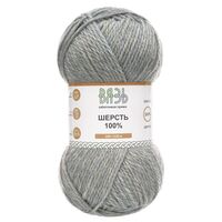 Пряжа "Шерсть №015" (100 г; 150 м; светло-серый меланж)