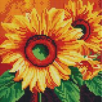 Алмазная вышивка-мозаика "Солнечные цветы" (200х200 мм)
