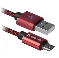 Кабель Defender USB08-03T PRO USB2.0, AM-MicroBM, 2.1А, 1 м (красный)