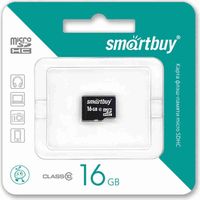 Карта памяти micro SDHC 16Gb SmartBuy Class 10 (без адаптера SD)