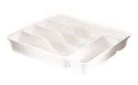 Лоток для кухонных принадлежностей пластмассовый (29х32х5 см; белый)