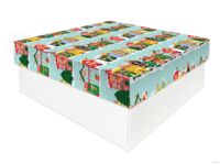 Подарочная коробка "Домики" (20х20х8 см)