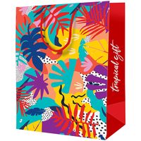 Пакет бумажный подарочный "Tropical gift" (32х26х12 см)