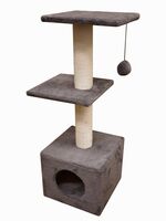 Игровой комплекс "Домик с 2 полками. Кэт Хаус" (35х35х100 см; серый)